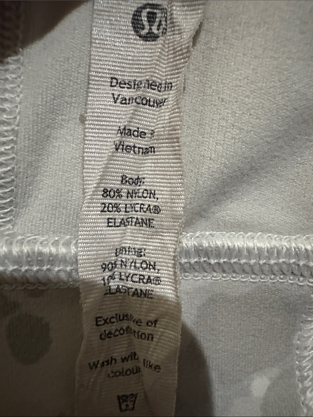 Lululemon High Rise 6” Biker Shorts White Gray Abstract Print Size 10 - Picture 6 of 7